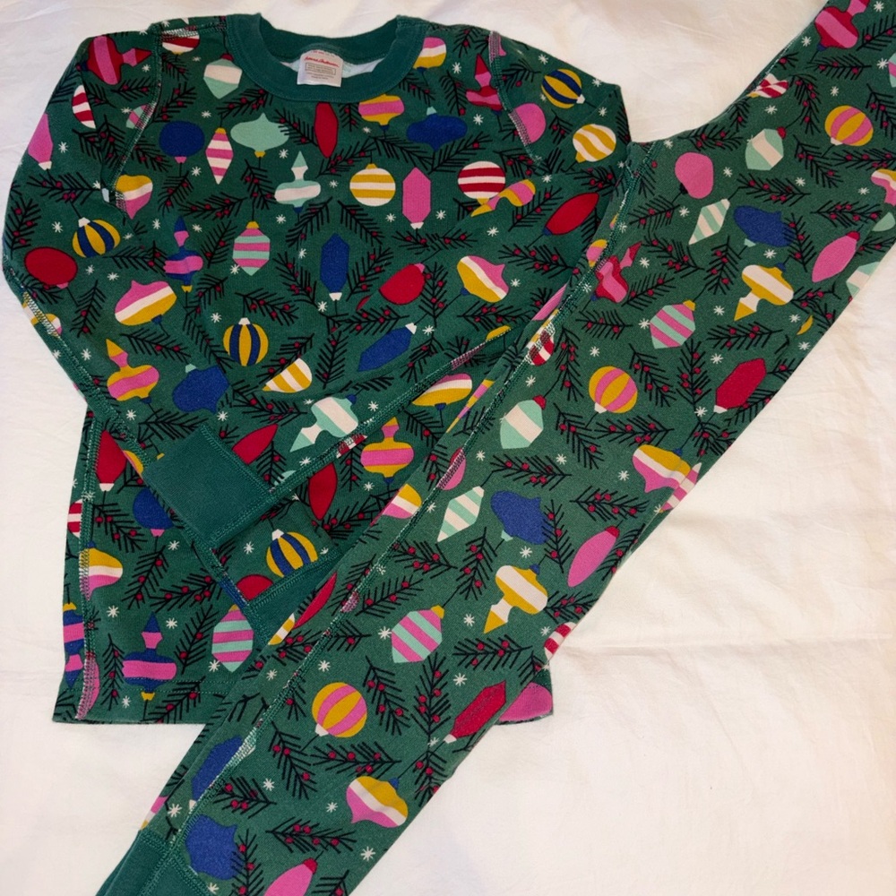 Hanna Andersson Christmas Holiday Green Kids Pajamas